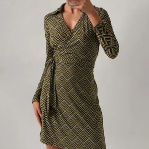 BCBGMAXAZRIA Printed Wrap Dress